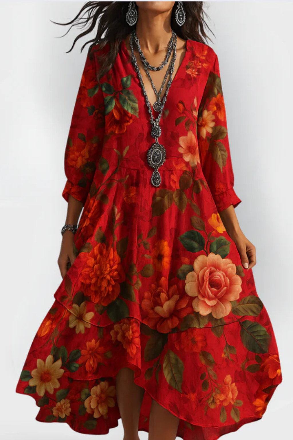 Eliza | Women Floral V Neck Boho Summer Dress