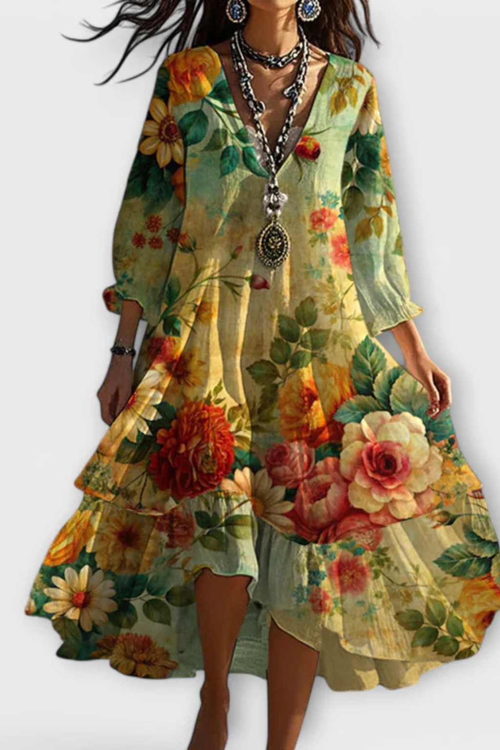 Eliza | Women Floral V Neck Boho Summer Dress