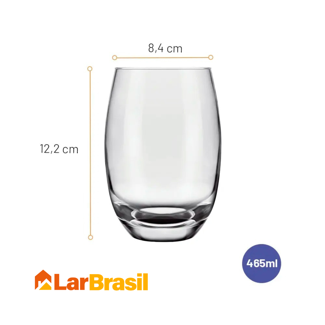 Kit com 15 Potes Herméticos de Vidro + 10 Copos de Vidro Aruba de Brinde