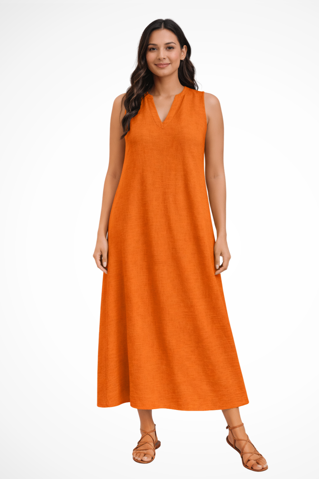 Edith | Women’s Sleeveless V Neck Maxi Summer Dress