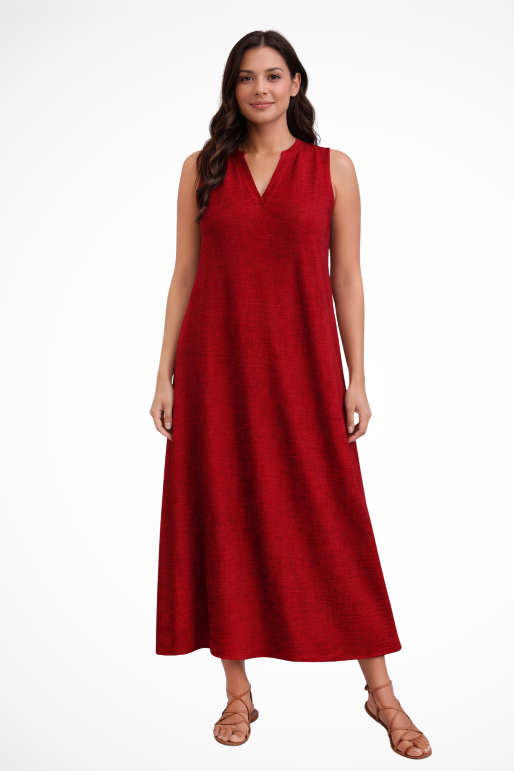 Edith | Women’s Sleeveless V Neck Maxi Summer Dress