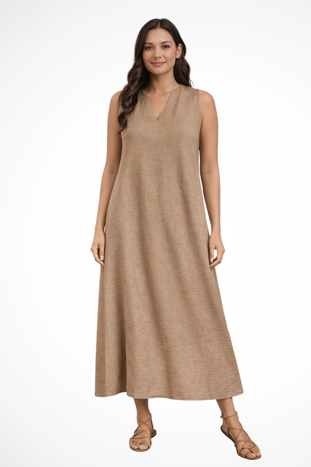 Edith | Women’s Sleeveless V Neck Maxi Summer Dress