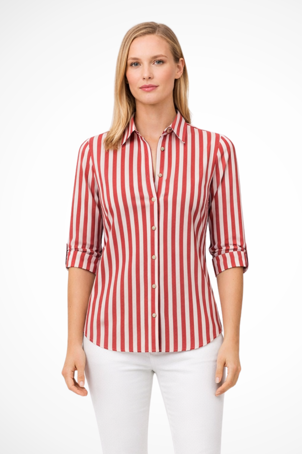 Chloe | Women Slim Fit Striped Shirt Long Sleeve Blouse