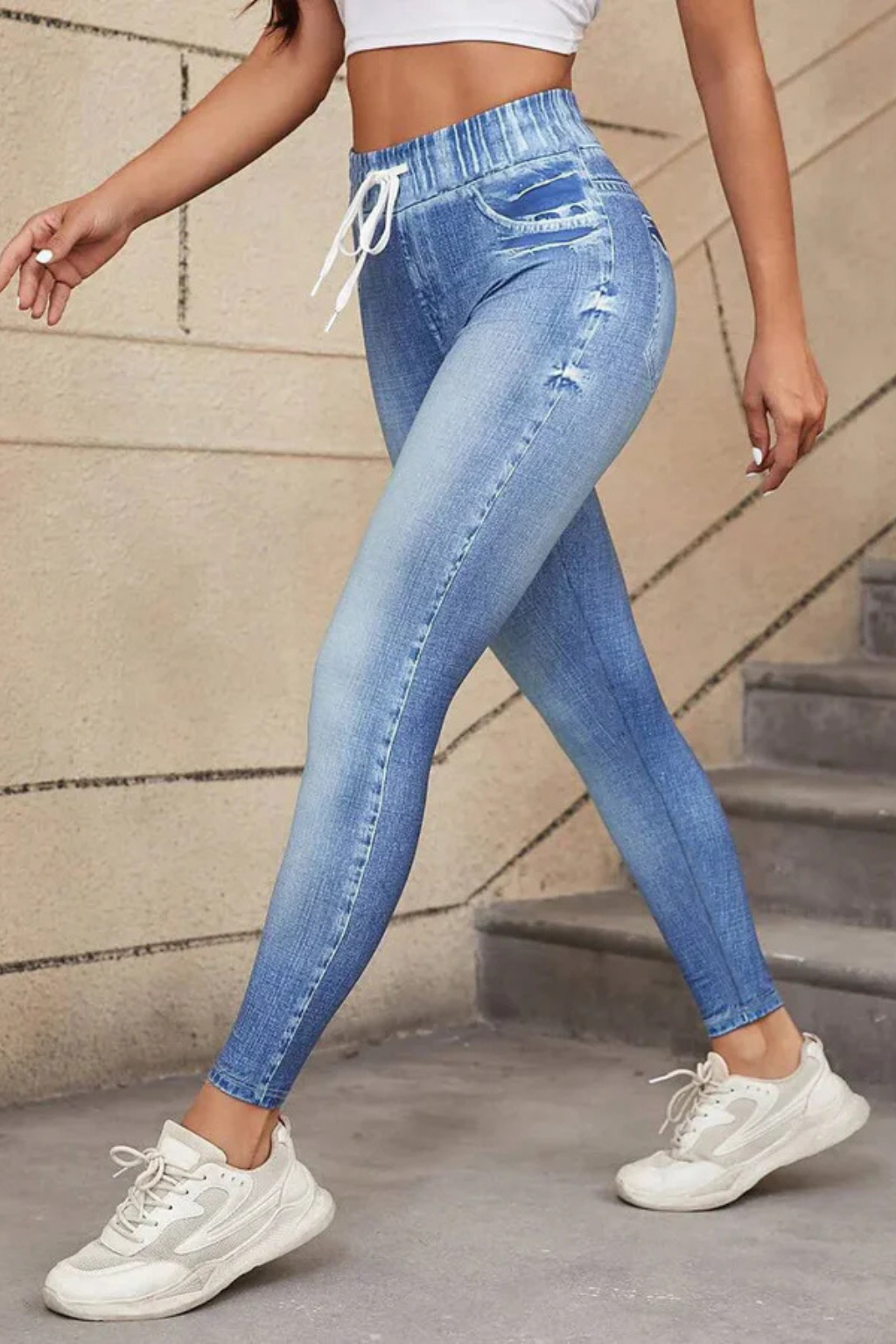 Freya | Women High Waist Drawstring Skinny Denim Jeans