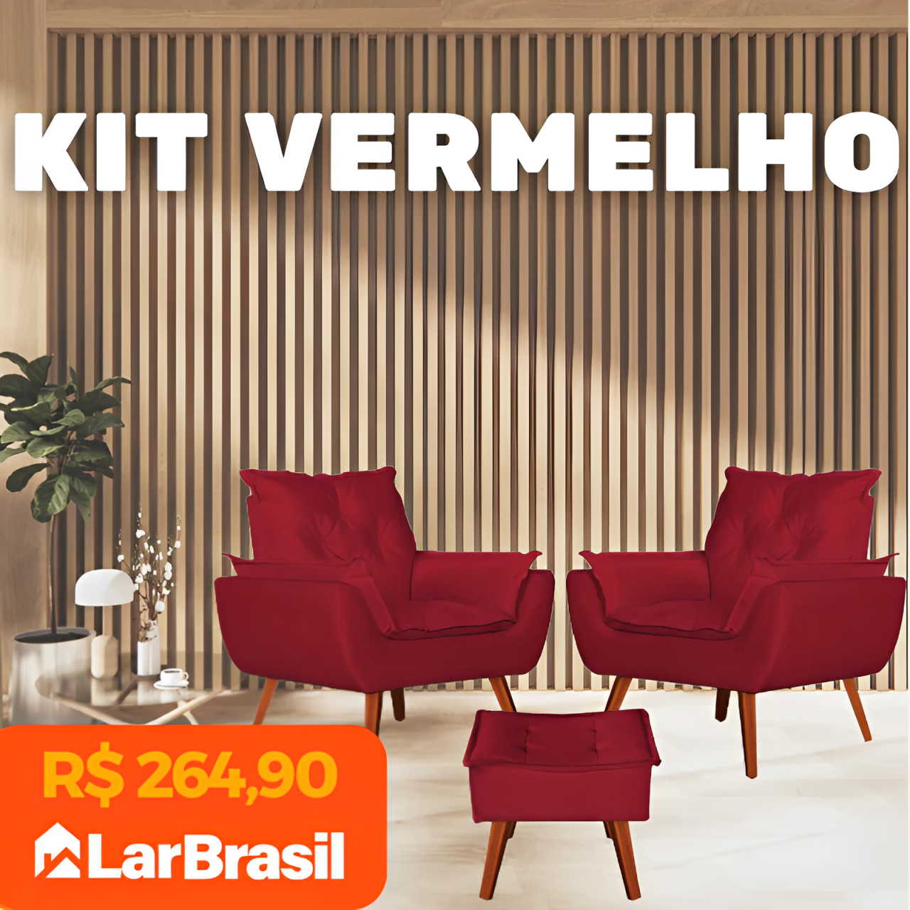 Kit Ágatha - Poltronas + Puff | Elegância para a sua Casa