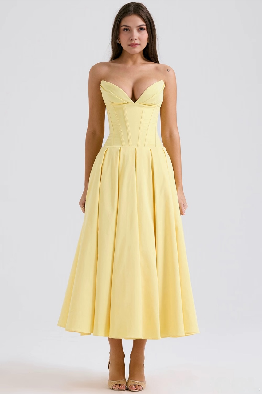 Maxikleid Lea – figurformend aus Polyester, eleganter Schnitt