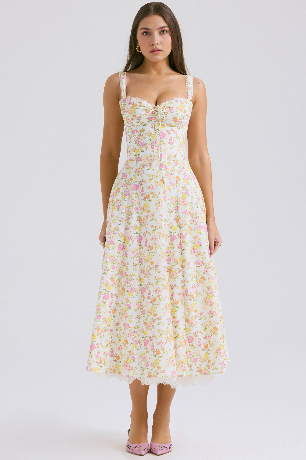 Midikleid Helena – mit Bustier und Spitze aus Polyester