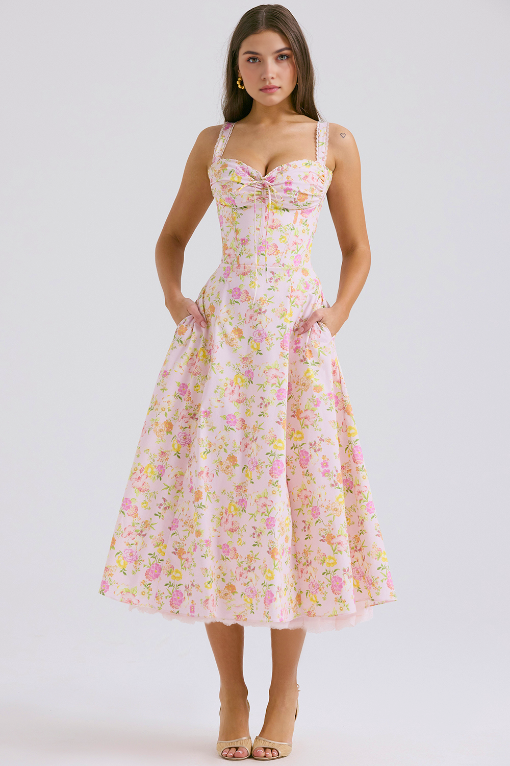 Midikleid Helena – mit Bustier und Spitze aus Polyester