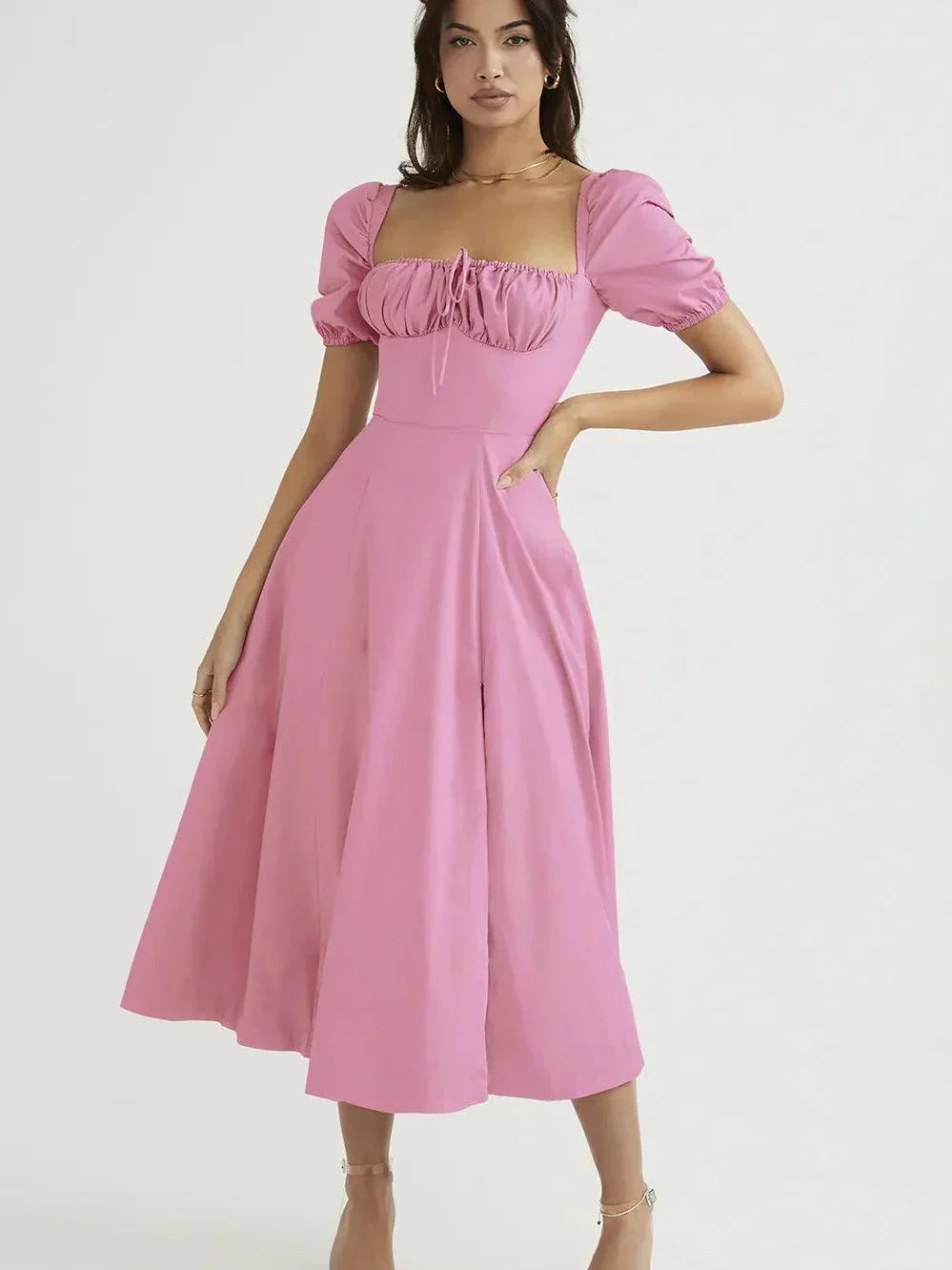 Midikleid Lina – mit Spitze aus Polyester, elegantes Design