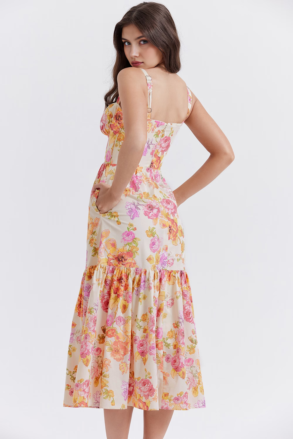 Midikleid Isabell – fließender Stoff aus Polyester, eleganter Stil