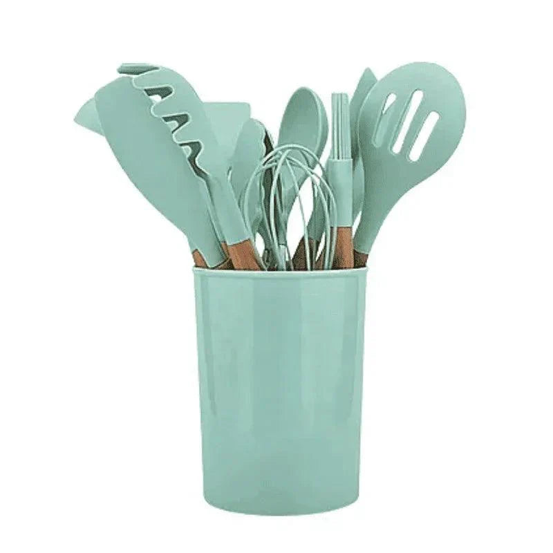 Kit Completo 12 Utensílios de Cozinha — Silicone Premium, Não Risca Panelas e Resiste a Altas Temperaturas