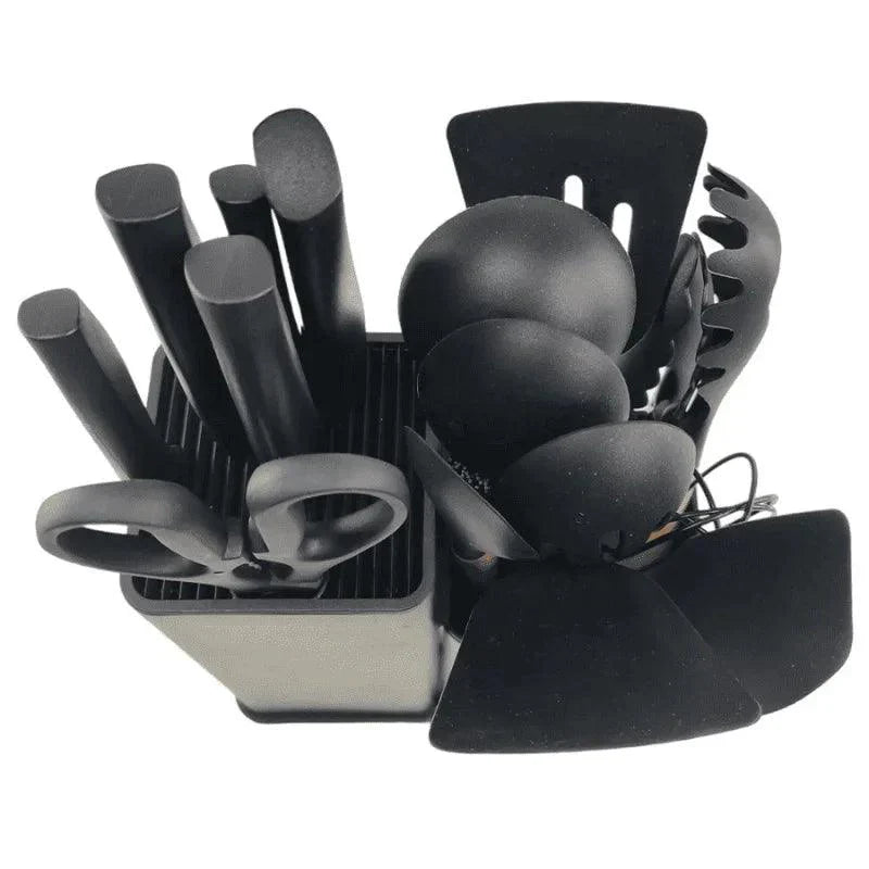 Kit 19 Peças Utensílios de Cozinha com Tábua — Silicone Premium, Não Risca e Resiste a Altas Temperaturas