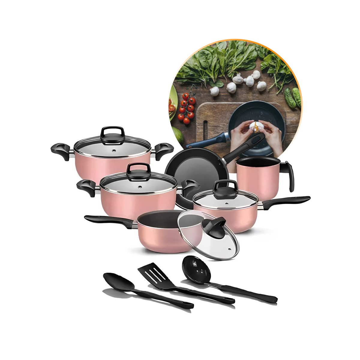 Jogo de Panelas Antiaderente 9 Peças - Teflon