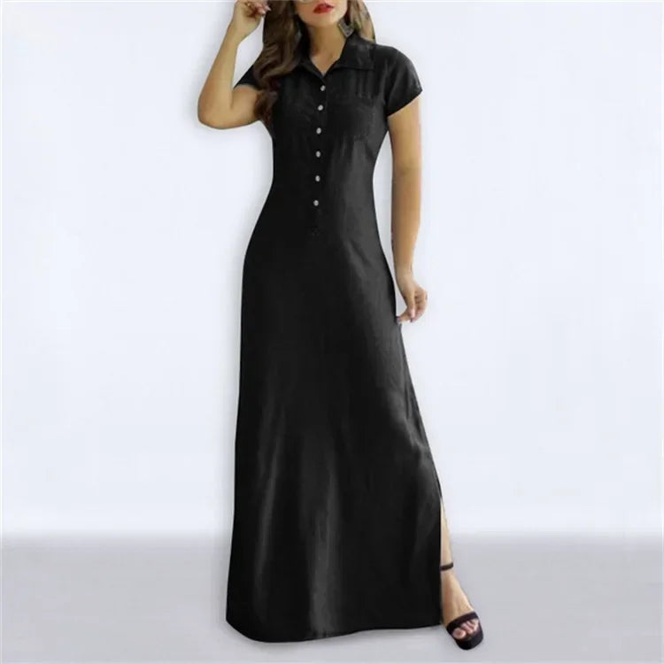 Vestido Jeans Longo Anastasia
