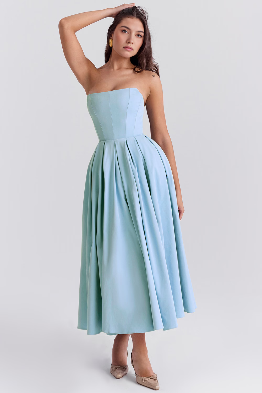 Midikleid Lea – mit floraler Stickerei aus Polyester