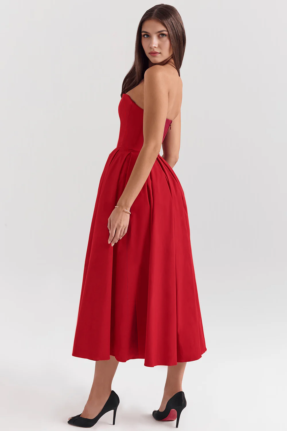 Midikleid Lea – mit floraler Stickerei aus Polyester