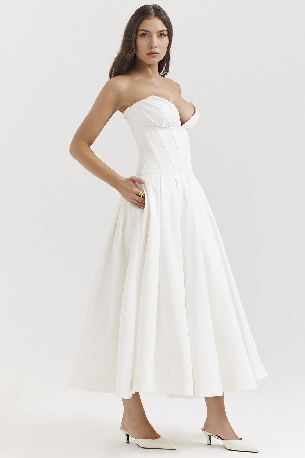 Maxikleid Lea – figurformend aus Polyester, eleganter Schnitt