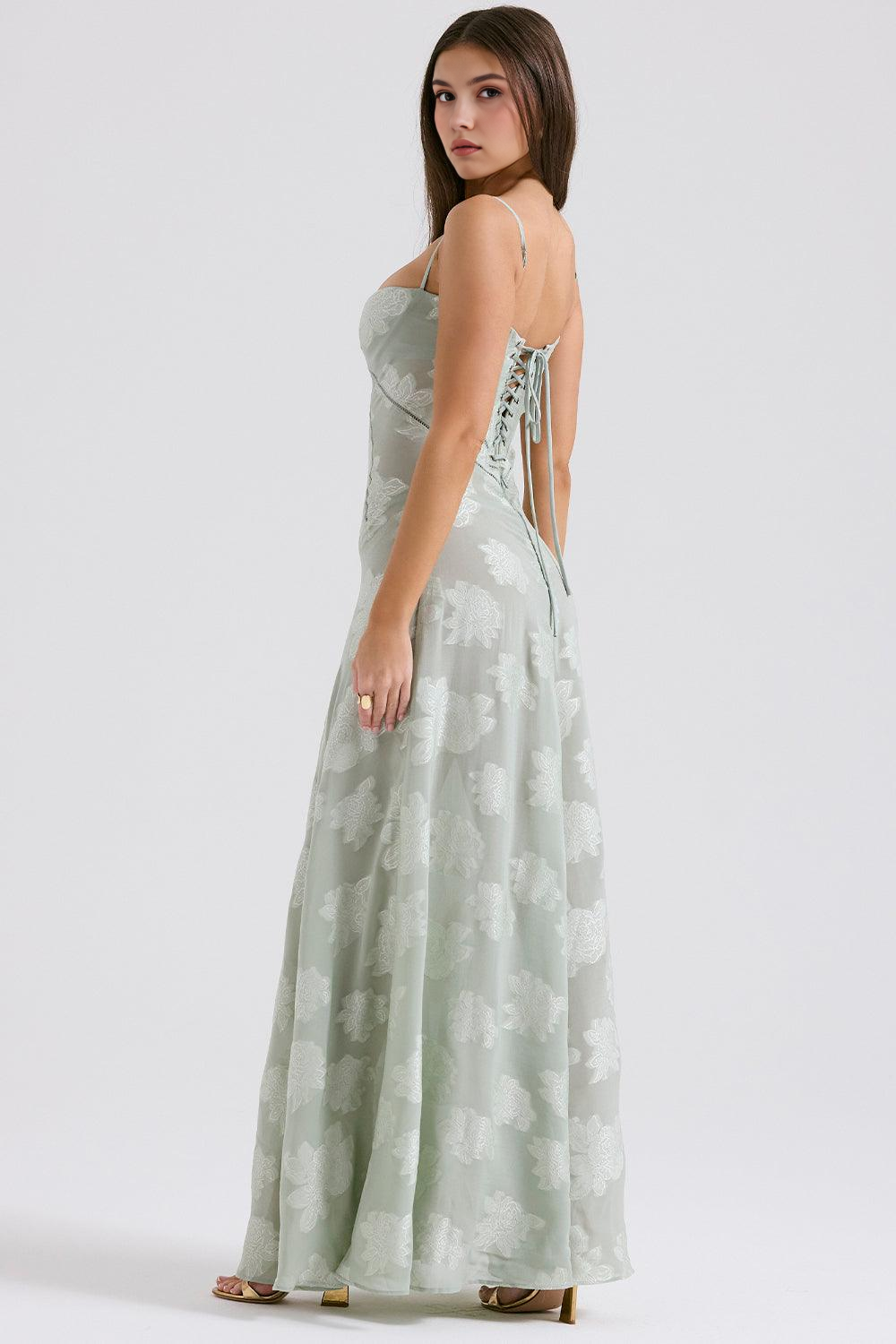Maxikleid Selina – mit zartem Bustier aus Polyester, schlichte Eleganz