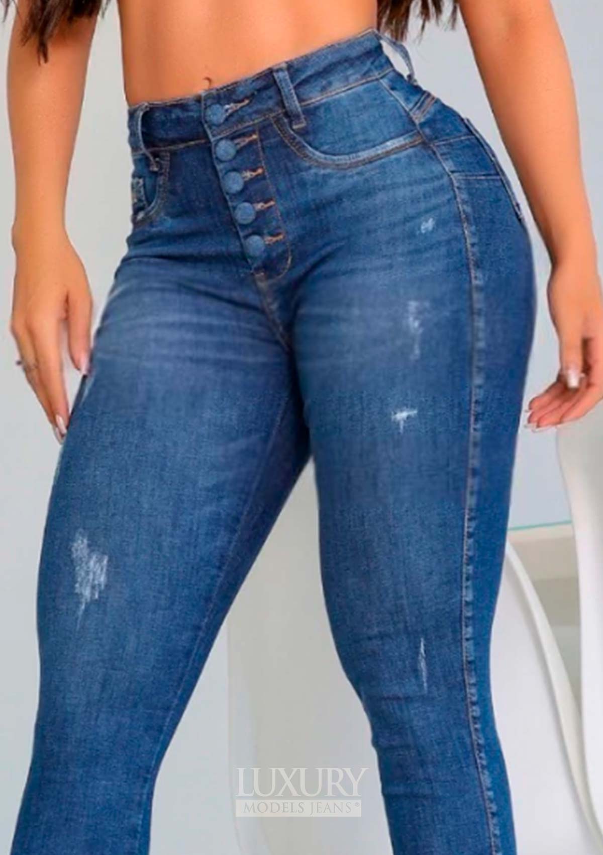 Calça Jeans Modeladora Lipo Empina Bumbum Cós Médio - C465