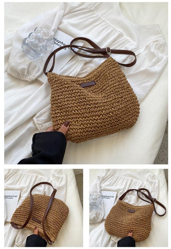 (Compre 01 Leve 02) Bolsa de Palha Trançada Artesanal - Tropical