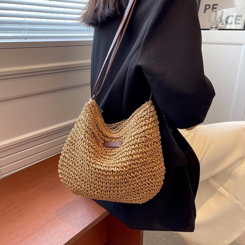 (Compre 01 Leve 02) Bolsa de Palha Trançada Artesanal - Tropical
