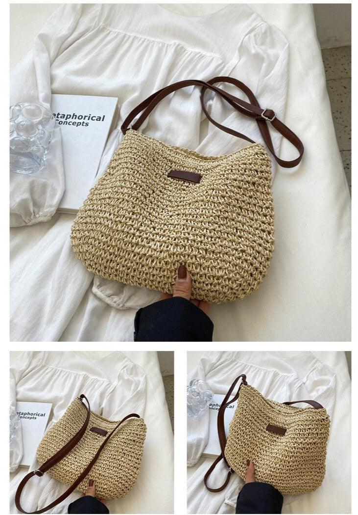 (Compre 01 Leve 02) Bolsa de Palha Trançada Artesanal - Tropical