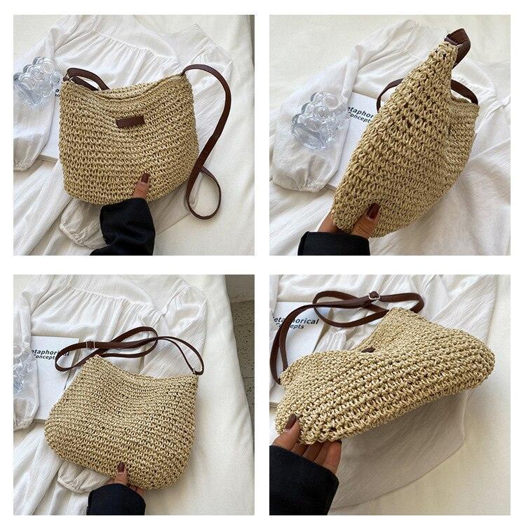 (Compre 01 Leve 02) Bolsa de Palha Trançada Artesanal - Tropical