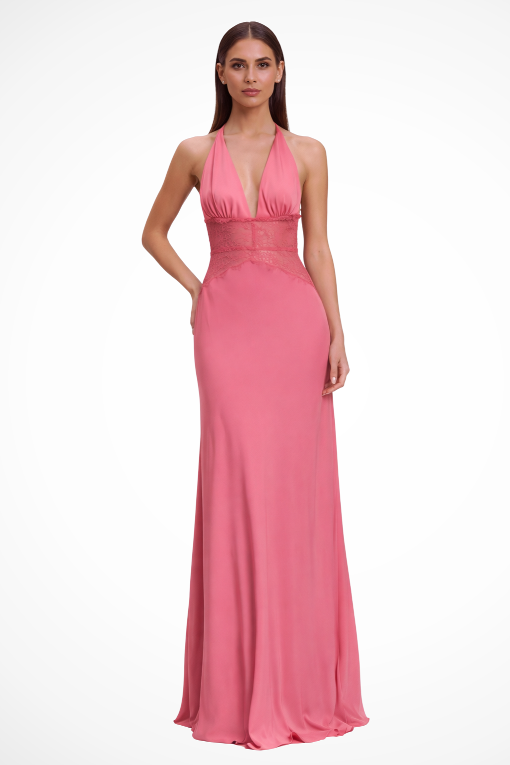 Imogen | Women Halter Neck Backless Maxi Wedding Guest Dress