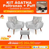 Kit Ágatha - Poltronas + Puff | Elegância para a sua Casa