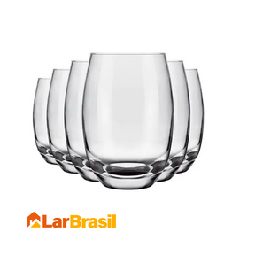 Kit com 15 Potes Herméticos de Vidro + 10 Copos de Vidro Aruba de Brinde