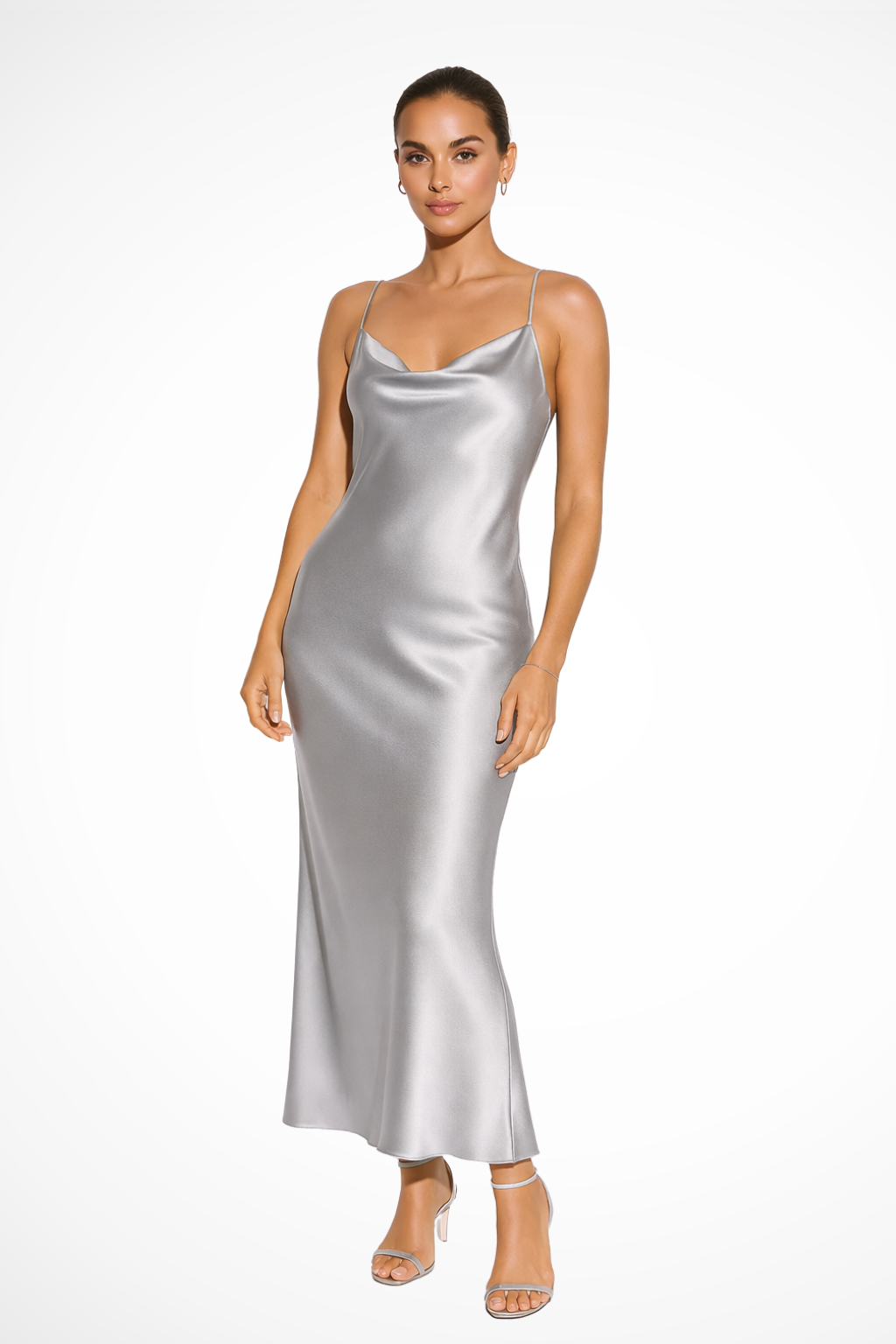 Olivia | Women Draped Cowl Neck Formal Maxi Dress for Elegant Occasions
