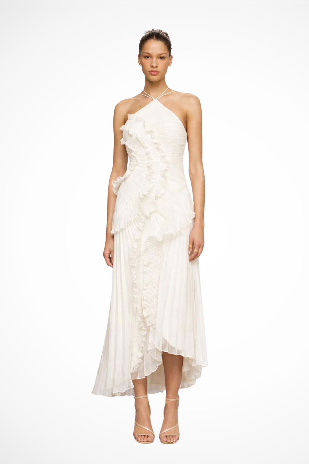 Lyra | Women Wedding Guest Ruffle Maxi Dress with Layered Silhouette