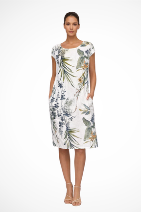 Ivy | Women Casual Relaxed Fit Summer Dress with Botanical Print