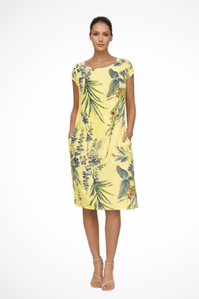 Ivy | Women Casual Relaxed Fit Summer Dress with Botanical Print