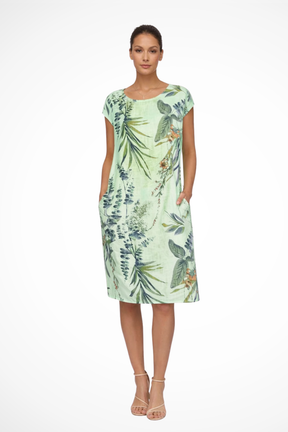 Ivy | Women Casual Relaxed Fit Summer Dress with Botanical Print