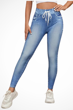 Freya | Women High Waist Drawstring Skinny Denim Jeans