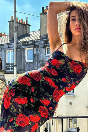 Elara | Women Floral Spaghetti Strap Maxi Summer Wedding Dress