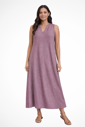 Edith | Women’s Sleeveless V Neck Maxi Summer Dress