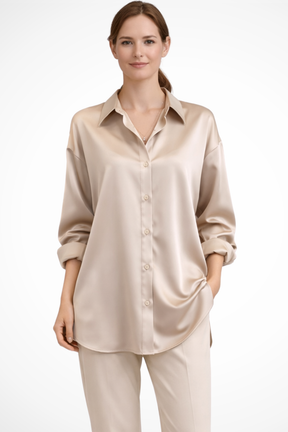 Lorina | Women Relaxed Fit Button Down Long Sleeve Blouse