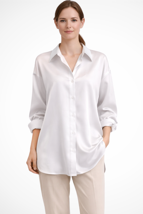 Lorina | Women Relaxed Fit Button Down Long Sleeve Blouse