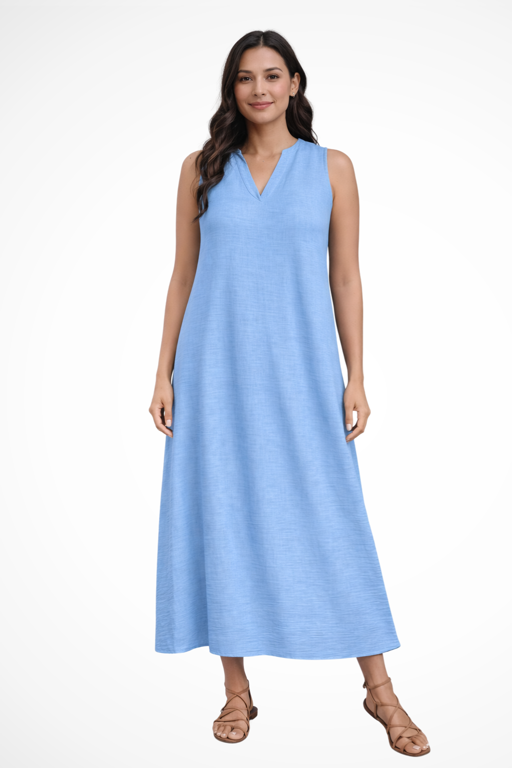 Edith | Women’s Sleeveless V Neck Maxi Summer Dress