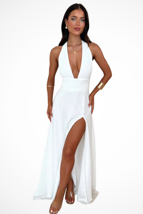 Kaelira | Women’s Halter Neck Maxi Dress with Side Slit