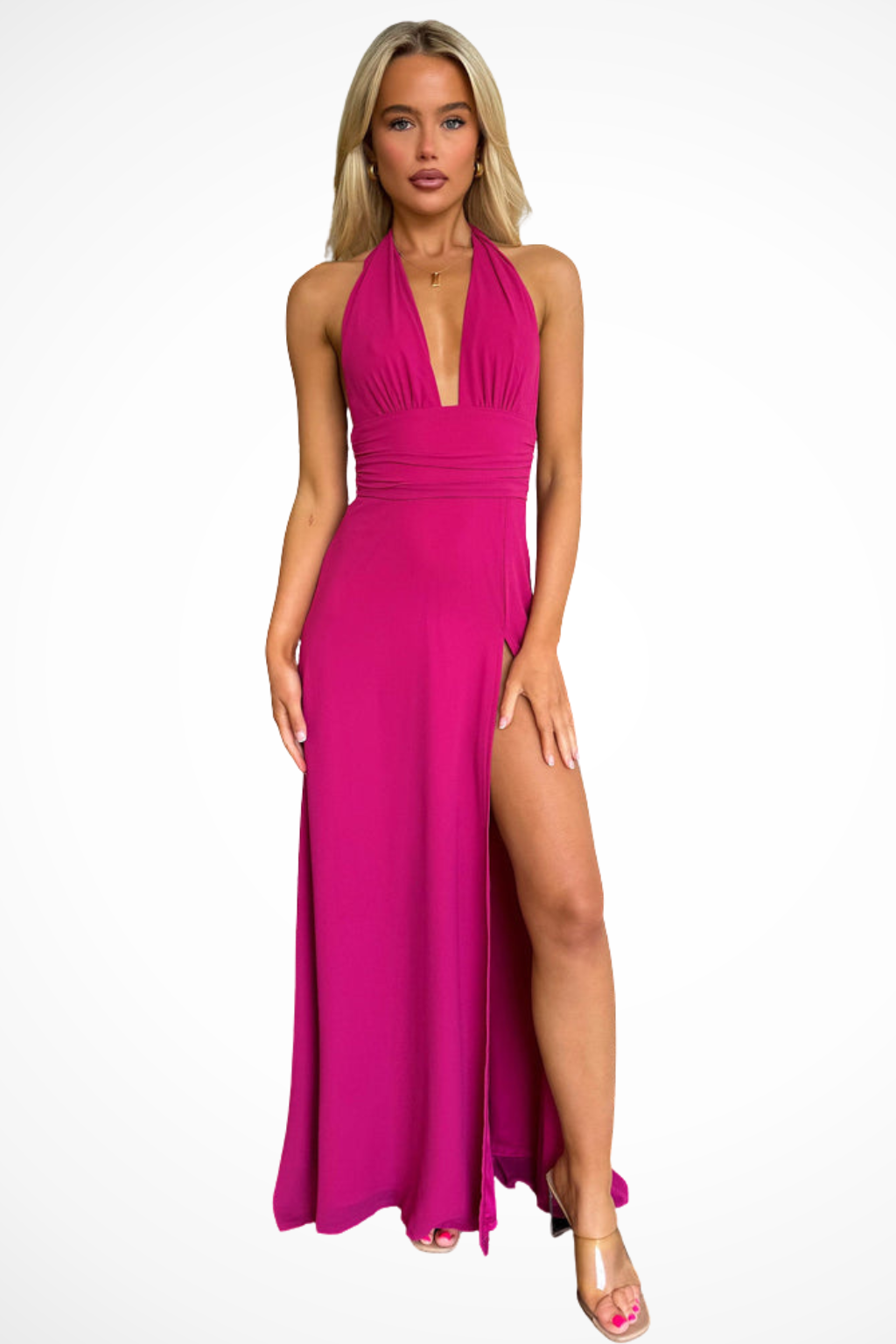 Kaelira | Women’s Halter Neck Maxi Dress with Side Slit