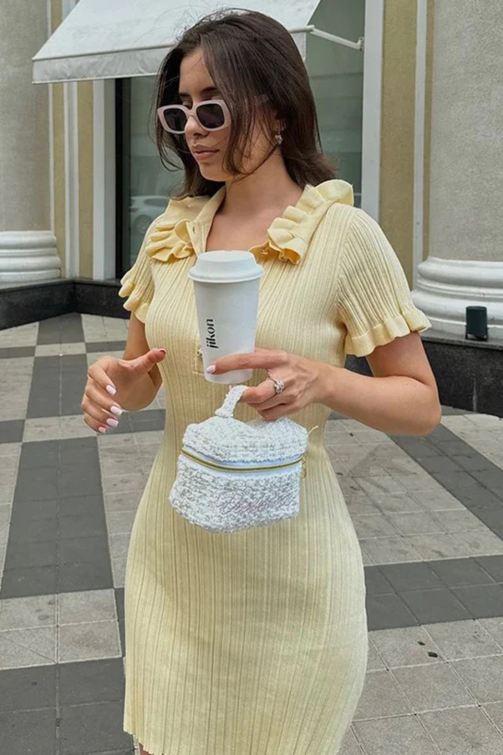 Pippa | Women Collared Short Sleeve Ribbed Button Front Bodycon Mini Dress