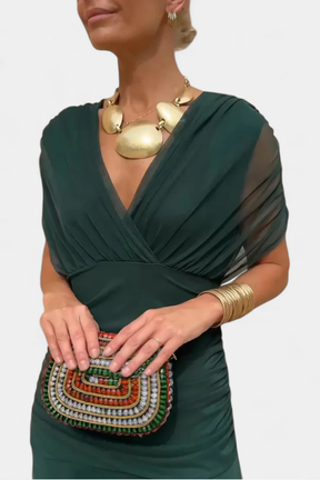 Gaby | Women Elegant Off-Shoulder Pleated Summer Dress