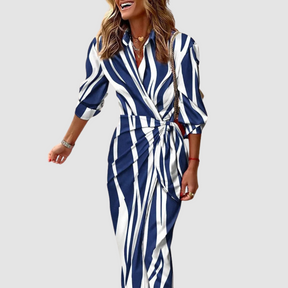 Eloria Striped Elegance Dress
