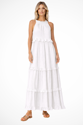 Lunara | Women Ruffled Sleeveless Maxi Summer Wedding Guest Dress