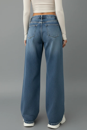 Joni | Women Relaxed Wide Leg Denim Jeans with Drawstring Waist