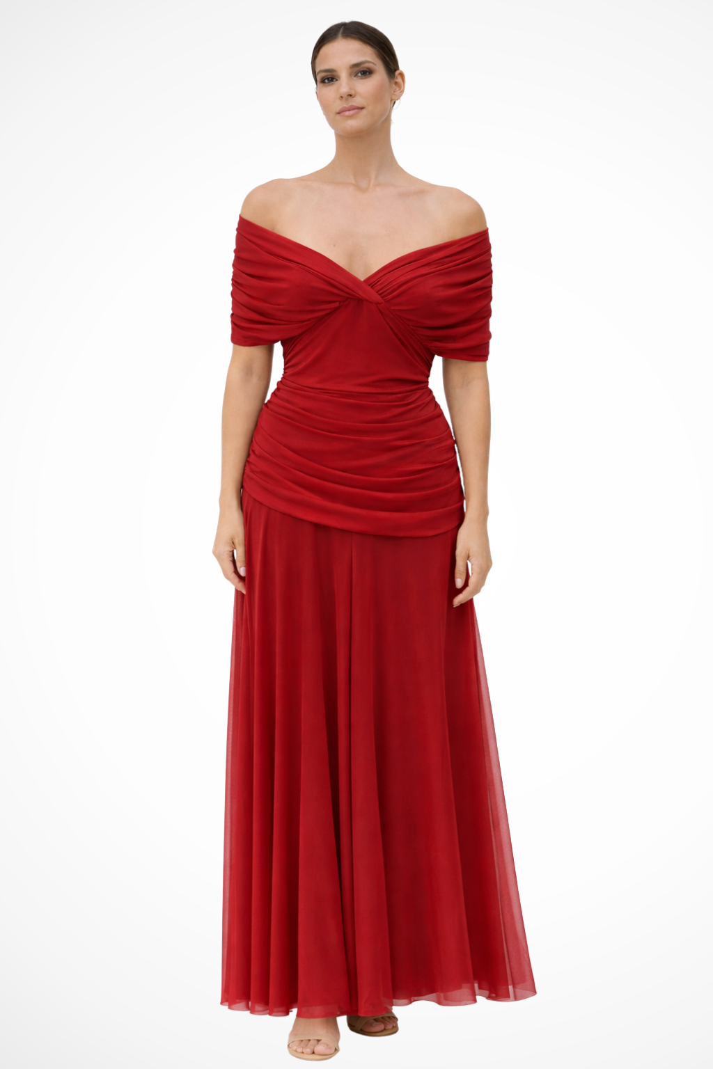 Gaby | Women Elegant Off-Shoulder Pleated Summer Dress