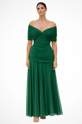 Gaby | Women Elegant Off-Shoulder Pleated Summer Dress